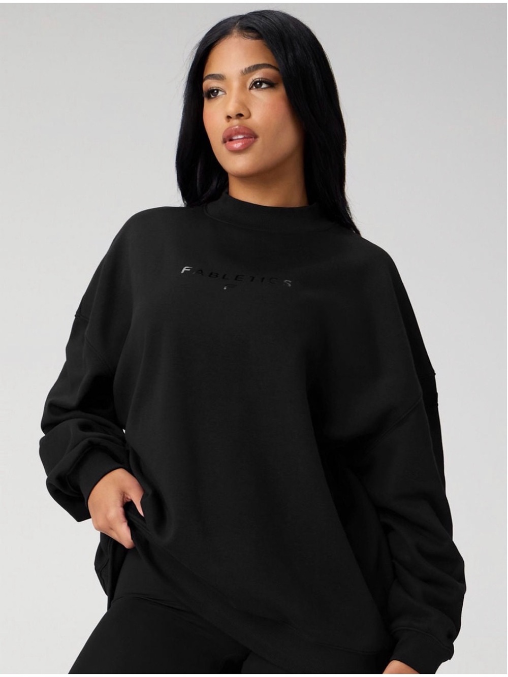 Cozy Fleece Oversized Mock Neck Sweatshirt